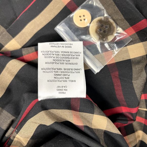 Pendleton Trench Coat Womens XXL Classic Tan Beige Plaid Lining Belted Buttons - Picture 16 of 16